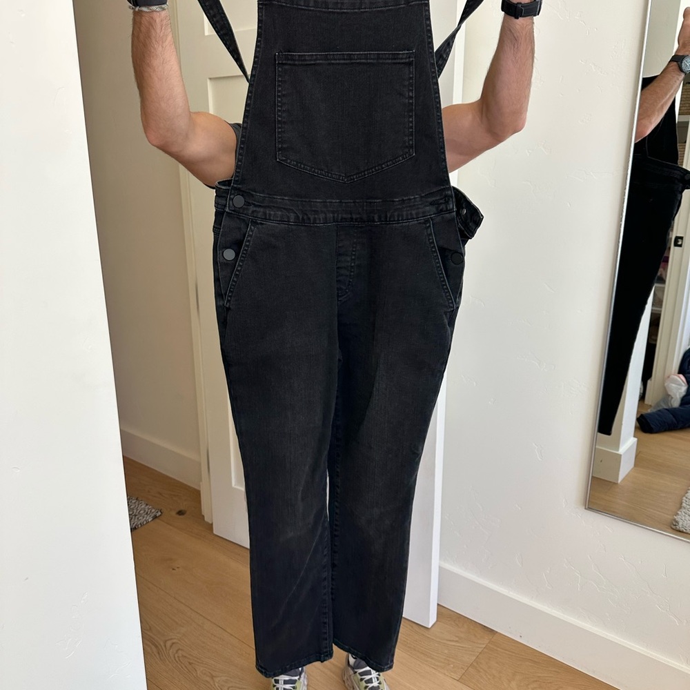 Black Denim Overalls